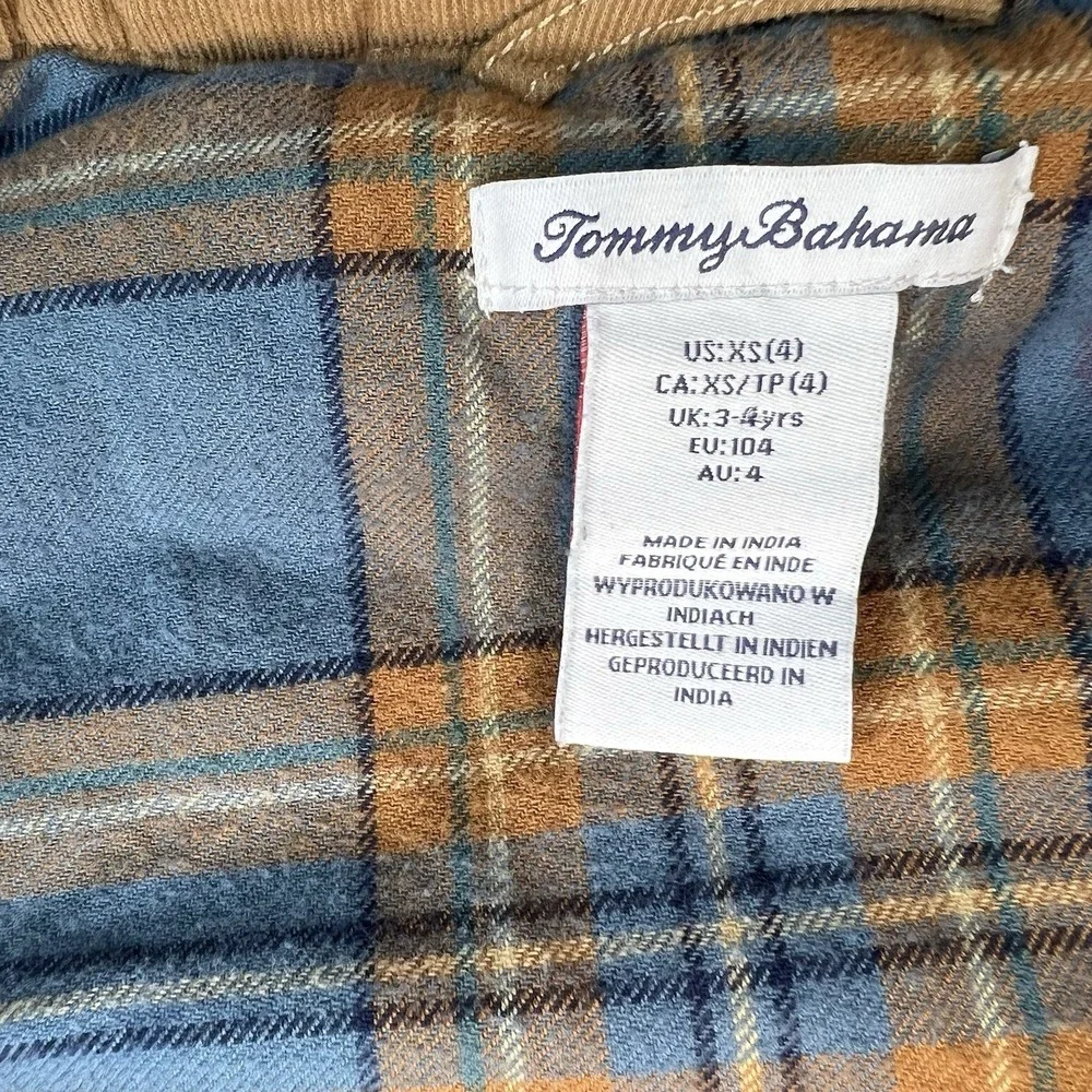 Boys Tommy Bahama Corduroy & Flannel Vest ‎ Size 4